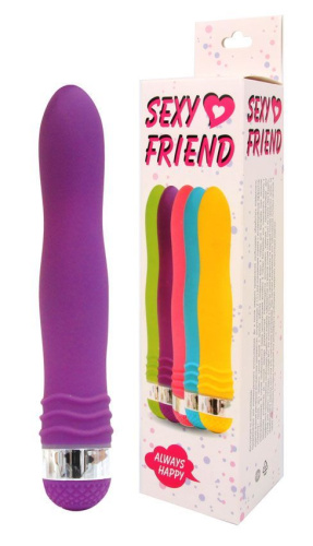 Фиолетовый эргономичный вибратор Sexy Friend - 17,5 см. фото 2