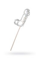 Прозрачный леденец в форме фаллоса со вкусом пина колада - 80 гр.