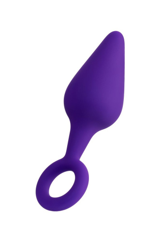 Фиолетовая анальная втулка Bung с петелькой - 11,5 см. фото 2