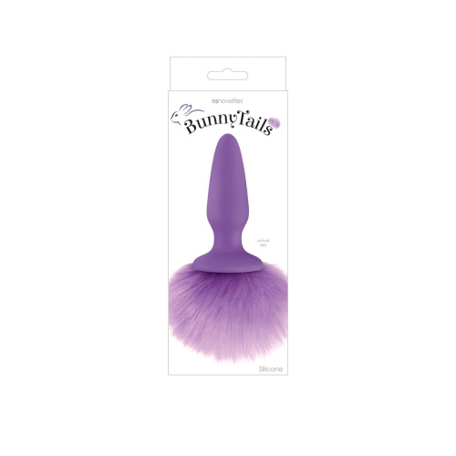 Фиолетовая анальная пробка с фиолетовым заячьим хвостом Bunny Tails Purple фото 2