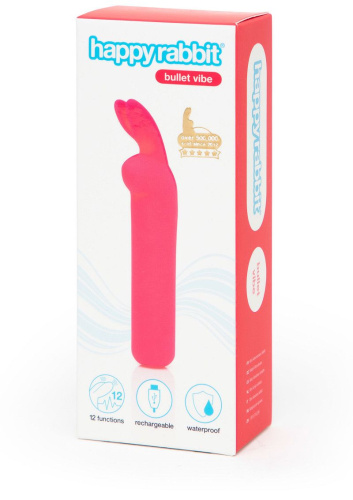 Розовая вибропуля с ушками Rechargeable Rabbit Ears Bullet Vibrator фото 5