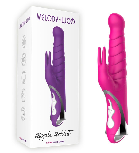 Ярко-розовый вибратор-кролик Ripple Rabbit - 23,5 см. фото 2