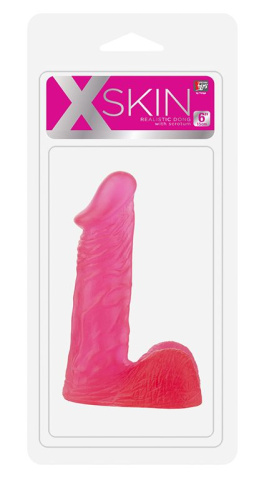 Розовый гелевый фаллоимитатор XSKIN 6 PVC DONG - 15 см. фото 2