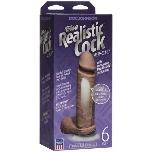 Фаллоимитатор-мулат The Realistic Cock ULTRASKYN 6” - 19,8 см. фото 2