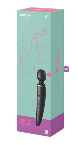 Черный вибратор Satisfyer Wand-er Woman фото 4