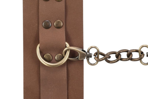 Коричневые кожаные наручники Maya фото 5 Коричневые кожаные наручники Maya фото 5