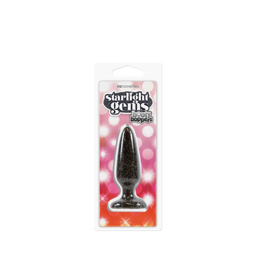 Чёрная анальная пробка Booty Boppers на присоске - 10,5 см.