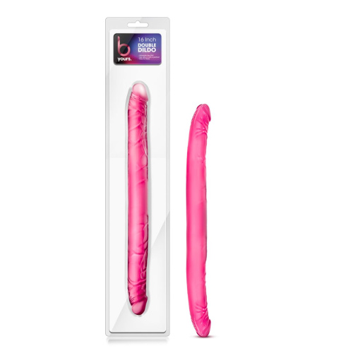 Розовый двусторонний фаллоимитатор B Yours 16  Double Dildo - 40,6 см. фото 4