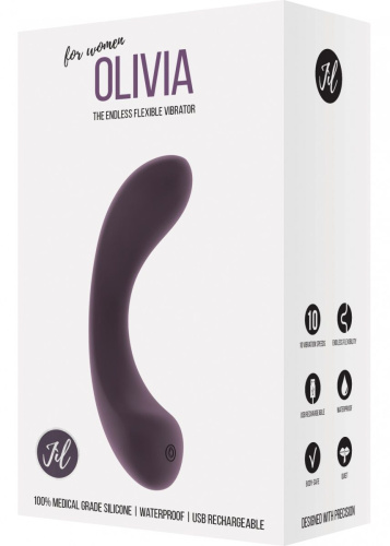 Фиолетовый гнущийся вибратор Olivia - 15,6 см. фото 2 Фиолетовый гнущийся вибратор Olivia - 15,6 см. фото 2