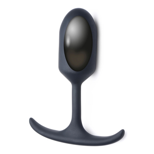 Черная анальная пробка с утяжелением Premium Silicone Weighted Anal Plug Medium - 14 см. фото 2