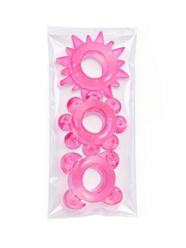 Комплект из 3 розовых эрекционных колец фото 4