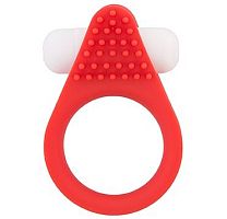 Красное эрекционное кольцо LIT-UP SILICONE STIMU RING 1 RED