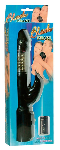 Вибратор Black Pearl с вращающимися бусинами - 28 см. фото 2