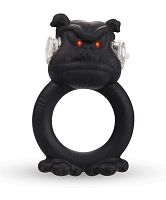 Чёрное виброкольцо на пенис Barbaric Bulldog