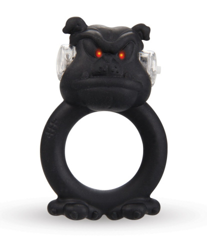 Чёрное виброкольцо на пенис Barbaric Bulldog
