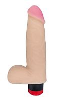 Фаллоимитатор с мошонкой и вибрацией - 20,7 см. Фаллоимитатор с мошонкой и вибрацией - 20,7 см.
