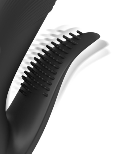 Черный вибратор с функцией фрикций Pogo Thruster - 23,5 см. фото 5