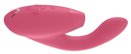 Розовый стимулятор Womanizer DUO с вагинальным отростком фото 2
