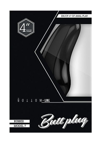 Черный изогнутый анальный стимулятор Bottom Line Model 7 - 10,5 см. фото 2