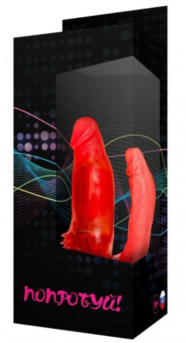 Красный анально-вагинальный вибратор №11 - 15,5 см. фото 2
