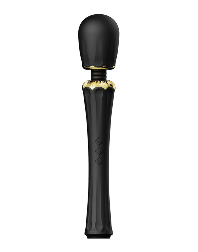 Черный wand-вибратор Kyro с 2 насадками фото 3