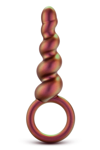 Коричневый анальный стимулятор Spiral Loop Copper Anal Plug - 13,3 см. фото 2