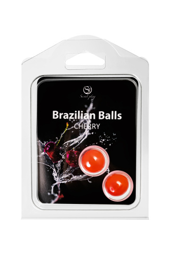 Набор из 2 шариков с массажным маслом Brazilian Balls с ароматом вишни фото 2