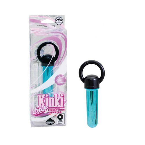 Бирюзовая вибропуля с колечком в основании фото 2