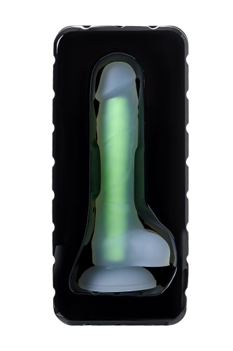 Прозрачно-зеленый фаллоимитатор, светящийся в темноте, Dick Glow - 18 см. фото 6