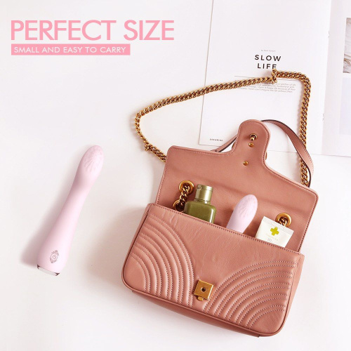 Нежно-розовый вибратор LISA с рельефной головкой - 19,3 см. фото 4