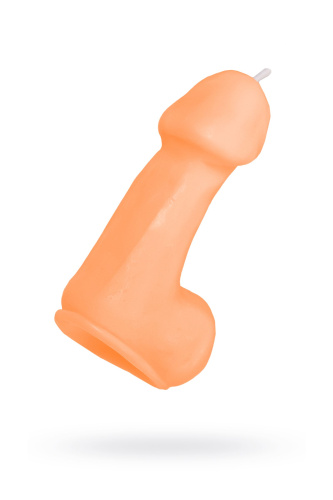 Оранжевая свеча в форме пениса - 47 гр. фото 2