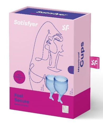 Набор синих менструальных чаш Feel secure Menstrual Cup фото 4