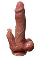 Телесный вибратор-реалистик с эффектами вращения, пенетрации и нагревом - 21 см.
