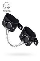 Черные оковы из толстой кожи с люверсами