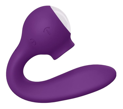 Фиолетовый универсальный вибратор Drago с язычком - 18,3 см. фото 2