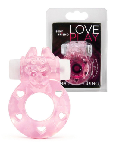 Розовое эрекционное виброкольцо в форме зайчика фото 3