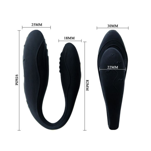 Чёрный вибромассажер для пар Indulgence Plus с ДУ фото 6 Чёрный вибромассажер для пар Indulgence Plus с ДУ фото 6