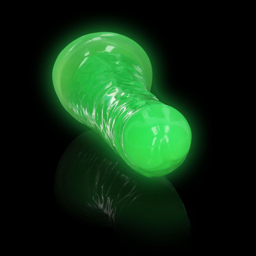 Зеленый люминесцентный фаллоимитатор на присоске - 17,5 см. фото 5