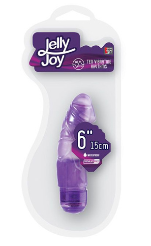 Фиолетовый вибромассажёр JELLY JOY 6INCH 10 RHYTHMS - 15 см. фото 2