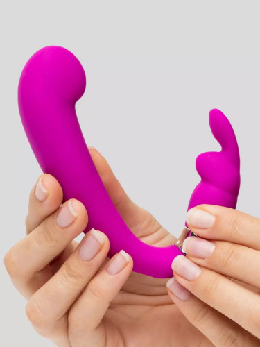 Лиловый вибратор Mini G-Spot Curve Vibe с клиторальным зайчиком фото 6