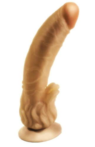 Гелевый фаллоимитатор на присоске с наростами для массажа клитора - 23,5 см. Гелевый фаллоимитатор на присоске с наростами для массажа клитора - 23,5 см.