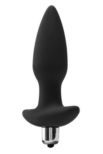 Черная анальная вибропробка FantASStic Vibrating Plug - 14 см. фото 4