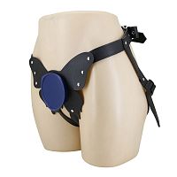 Синие трусики харнесс с платформой Caludio II