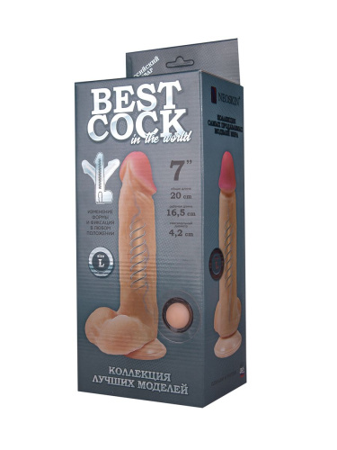 Телесный фаллоимитатор на присоске F&F BEST COCK 7 - 20 см. фото 2