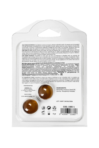 Набор из 2 шариков с массажным маслом Brazilian Balls с ароматом шоколада фото 3