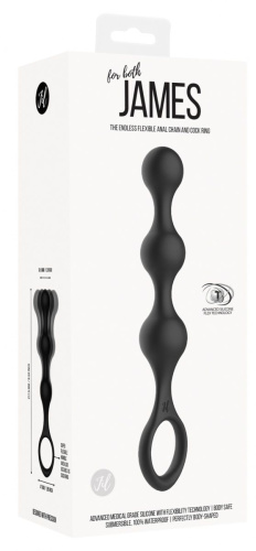 Черная насадка на пенис для двойной стимуляции James - 21 см. фото 2 Черная насадка на пенис для двойной стимуляции James - 21 см. фото 2