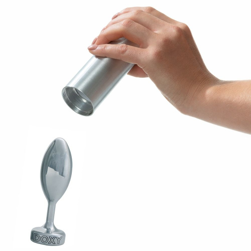 Серебристая анальная втулка Doxy Smooth Butt Plug - 10,5 см. фото 5