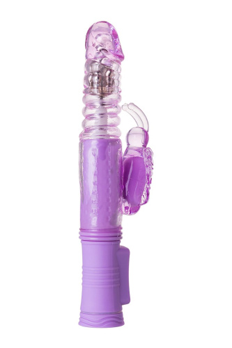 Фиолетовый хай-тек вибратор High-Tech fantasy с вращением бусин - 24,5 см. фото 5