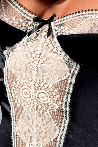 Чёрно-белый корсаж Saba с оборками по низу фото 2