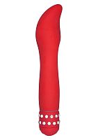 Красный вибратор DIAMOND DAZZLER - 19 см.